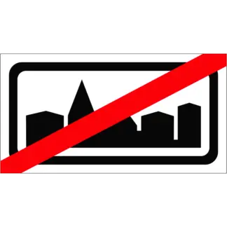 Lakott terület vége (3) KRESZ közlekedési tábla