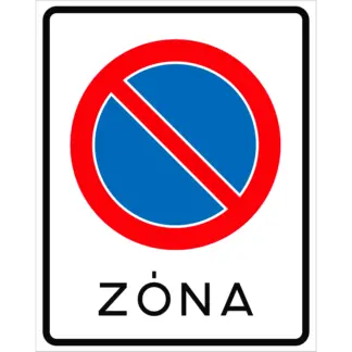 Korlátozott várakozási övezet KRESZ közlekedési tábla