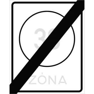 Korlátozott sebességű övezet vége KRESZ közlekedési tábla