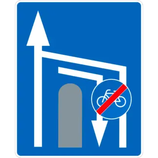 Út melletti kerékpárút vége KRESZ közlekedési tábla