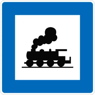 Vasútállomás KRESZ közlekedési tábla