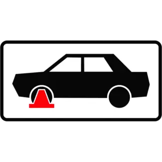 Kerékbilincs KRESZ közlekedési tábla