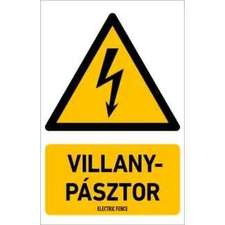 Villanypásztor matrica / tábla