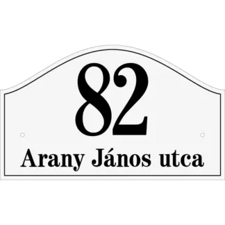 Kontúrvágott házszámtábla utcanévvel (Típus 1) 250x150 mm