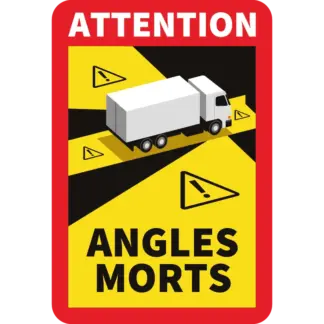 Attention! Angles Morts (Figyelem! Holttér) matrica (francia nyelvű